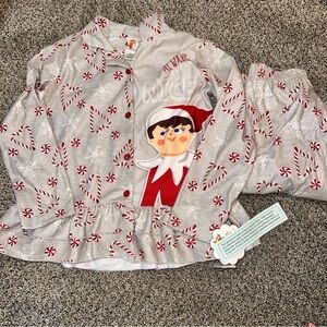 Girls Elf on the Shelf Christmas pajamas set Sz Medium NWT